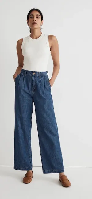 MADEWELL- The Harlow Wide-Leg Jean in Fairson Wash Size 29 thumbnail 1
