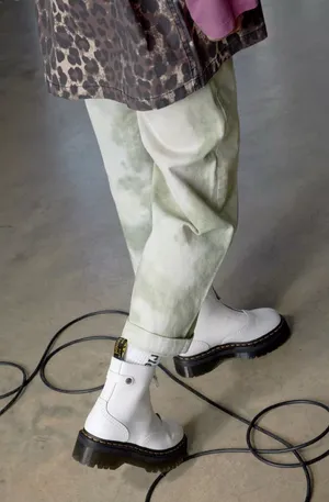 DR. MARTENS Jetta Zipped Sendal Leather Platform Boots in White Size 38 EU 7 US thumbnail 1