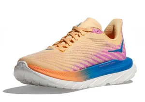 Hoka Mach 5 Running Shoes in Orange, Pink, & Blue thumbnail 3