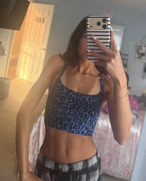 Aerie Blue and black leopard print sports bra thumbnail 1