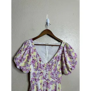 For Love & Lemons Atlanta Mini Dress size XS Floral Purple Yellow thumbnail 3
