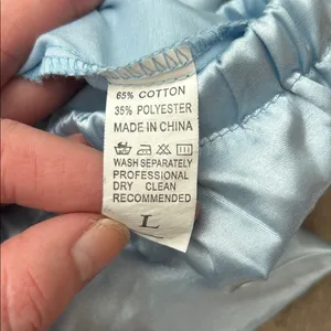 SheIn Baby Blue Satin & Lace Trim Sleep Shorts thumbnail 2