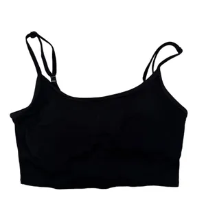 Aerie Sz L‎ Real Good Scoop Neck Ribbed Bralette Black Padded Pullover Seamless thumbnail 2