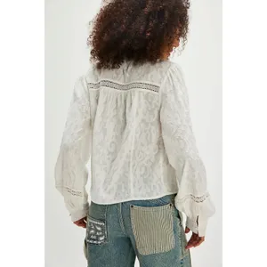 Free People Ethereal Dainty Victorian Cottage Annabelle Blouse Top Ivory Small thumbnail 6