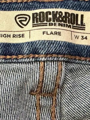 Rock & Roll Denim High Rise Flare Jeans W34 L34 Blue Stretch Western thumbnail 4