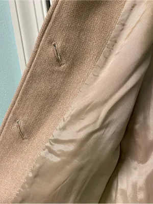 Magaschoni Trench Coat. Wool blend. Button Close. Lined. Herringbone. thumbnail 16