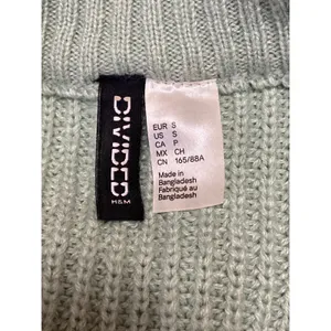 H&M Women's Green Cable Knit Ribbed V Neck Button Up Cardigan Sweater Top Size S thumbnail 5