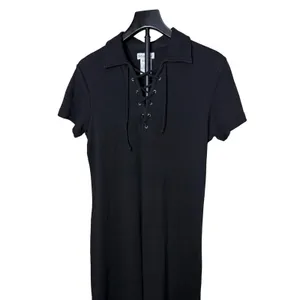 Chelsea‎ Studio Womens Black Cotton Lace Up m Polo Midi Dress Small thumbnail 3