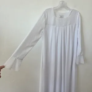 Zita White Maxi Dress Temple Church Baptism Modest Pockets High Neck Small thumbnail 3