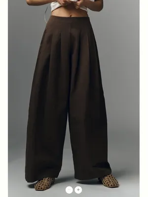 Anthropologie Maeve Pleated Barrel Trousers thumbnail 3