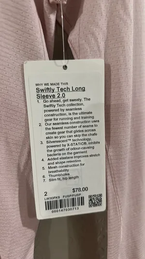 Lululemon Swiftly Tech Long Sleeve NWT thumbnail 2