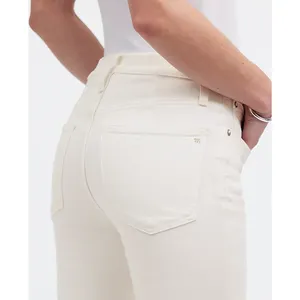 Madewell Kick Out Crop Jeans Pure White Stretch Mid Rise Flare NI961 US 24 NWT thumbnail 4