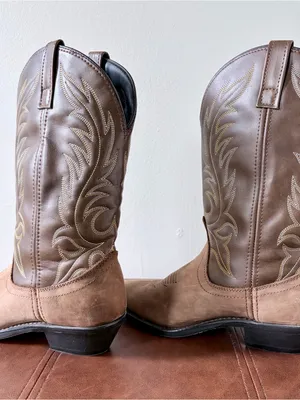 Laredo Two-Tone Brown Suede & Leather Cowboy Boots thumbnail 5