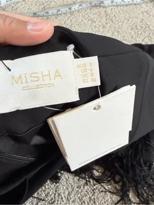 Misha Collection Women’s Lana Fringe Cutout Dress Cocktail Party in Black 4 thumbnail 9