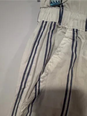 White & Navy Stripe Aerie‎ Boxer Casual Elastic-Waist Shorts thumbnail 2
