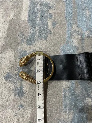 Authentic Gucci Wide Black Leather Tiger Head Waist Belt Size 80/32 thumbnail 13