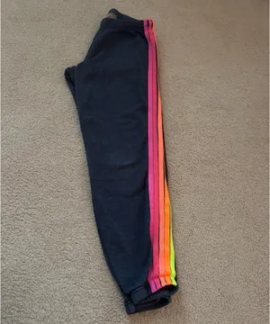 Aviator Nation Sweatpants 5 Stripe Neon Navy thumbnail 3