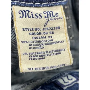 Miss Me Jeans Womens Size 27 boot cut blue Denim zippered rhinestone‎ Pockets thumbnail 9