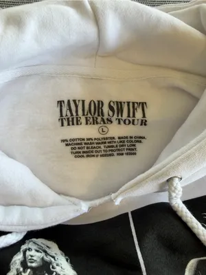 Taylor Swift The Eras Tour Collagw White HoodieSweatshirt Large Oversized Fit thumbnail 5