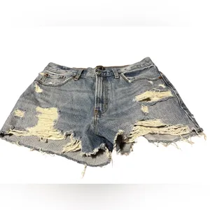 Abercrombie & Fitch Annie High Rise Distressed‎ Denim Shorts - 30 / 10 thumbnail 2