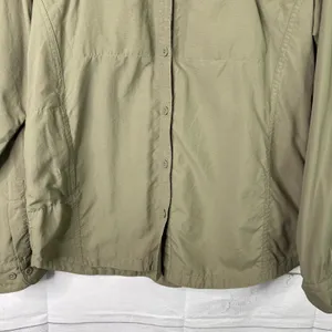 Columbia Women GRT Medium Olive Green Long Sleeve Button-Up Shirt Fishing Hiking thumbnail 4