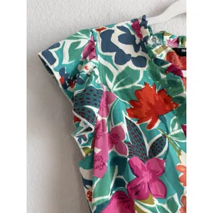 Bloomchic Tropical Floral Jumpsuit Teal/Multicolor Lightweight‎ Wide Leg Size 12 thumbnail 8