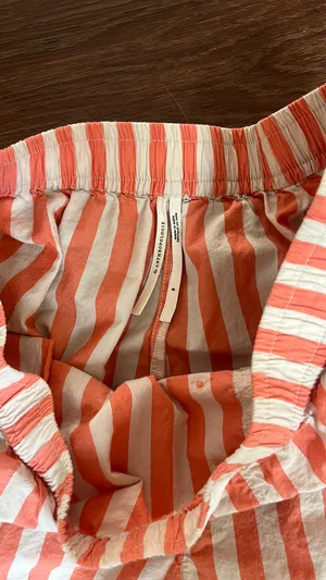 Anthropologie Boxer Shorts Orange Striped Small w Pockets thumbnail 2