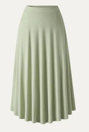 OGL Move Womens XL Liveable Green Elastic Waist Pleated Midi Skirt NWT thumbnail 1