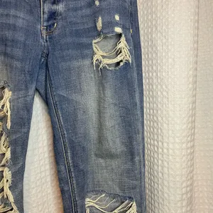 American Eagle Outfitters Tomgirl Ripped Blue Skinny Jeans thumbnail 3