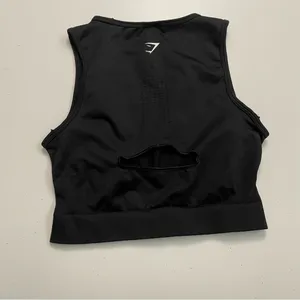 Gymshark Sweat Seamless Midi Tank Sports Bra Compression Exercise Workout Black thumbnail 4