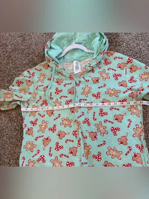 Disney Mickey Bars Mouse Holiday Gingerbread Hooded Romper Pajamas Adult Large thumbnail 3