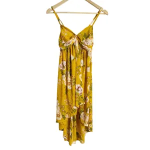Free People Mirage Yellow Floral Print Hi-Low Tunic Dress Size Medium thumbnail 2