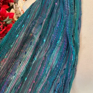 Shimmery Metallic Blue and Purple Scarf thumbnail 6