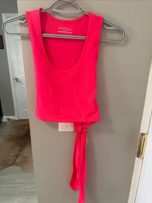 $104 Revolve X Lanston Sport neon-red Axel wrap tank top M thumbnail 4