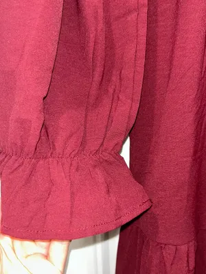 Fashion NWT Burgundy Long Sleeve Maxi Dress Women's Large thumbnail 5