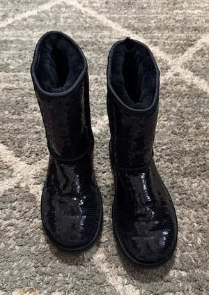 UGG Black Sequin Mid-Calf Winter Boots thumbnail 1