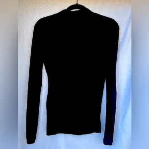 Nic & Zoe Charcoal Black Overlay Wrap Light Sweater Sz M thumbnail 2
