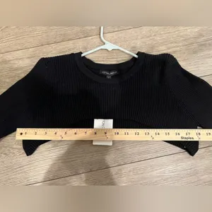 NWT Cotton Candy Large Black Long Sleeve Cut Out Crop Top thumbnail 7