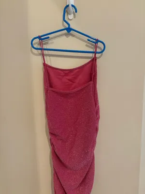 Pink Glitter Bodycon Mini Dress Size XS thumbnail 4