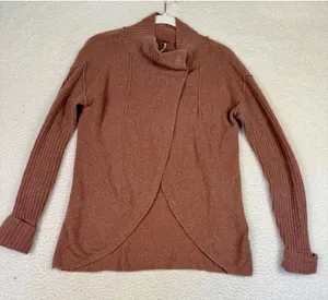 Free People Sweater Womens S Pink Tunic Mock Neck Alpaca Blend Relaxed thumbnail 1