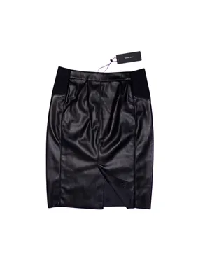 VERO MODA Black Faux Leather Pencil Skirt thumbnail 7