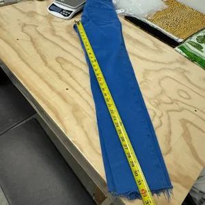 Zara High Waisted‎ Skinny Jeans Cobalt Blue Raw Hem Side Slit Women's Size 4 W26 thumbnail 12