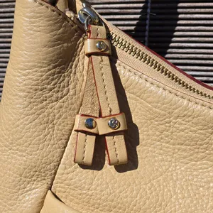 Kate Spade Cream Leather Soft Neutral Hobo Boho Casual Shoulder Purse Bag thumbnail 4