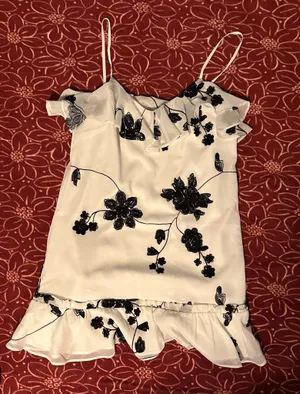 House of Harlow 1960 x REVOLVE White Black Floral Ruffle Dress S thumbnail 2