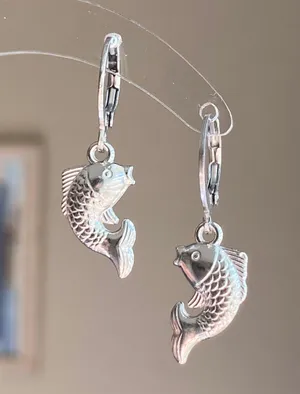 Handmade fully stainless steel koi fish simple earrings🌀🐟 thumbnail 1