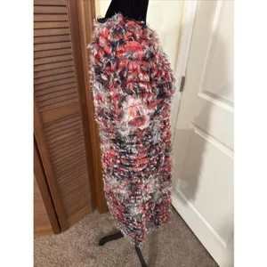 Worth New York Womens Floral Textured Sheath Midi Dress Black Multi Color Size 6 thumbnail 5