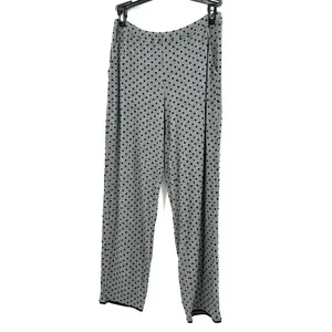 Soma size XS gray black‎ polka dot button up pajama set long sleeve pants thumbnail 5