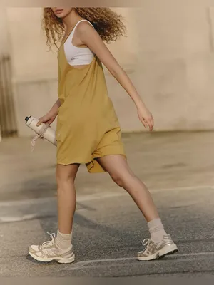 NWOT Free People FP Movement Hot Shot Romper - dried palm yellow tan- Small *IR* thumbnail 6