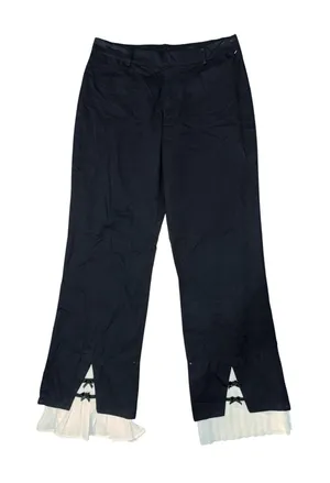 Pretty Damage Bow Ruffle Hem Pants Coquette Goth Regency Whimsigoth Gothic Y2K thumbnail 1