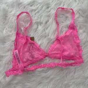 Skims Stretch Lace Triangle Bralette Sugar Pink Size Medium thumbnail 6